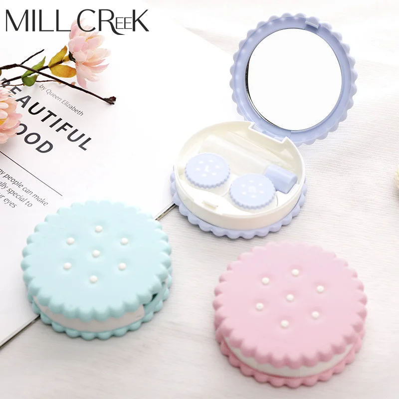 MILL CREEK Cute Color Contact Lenses Case with Mirror Mini Portable Glasses Make Up Lenses Storage Box Travel Kit Fast Shipping