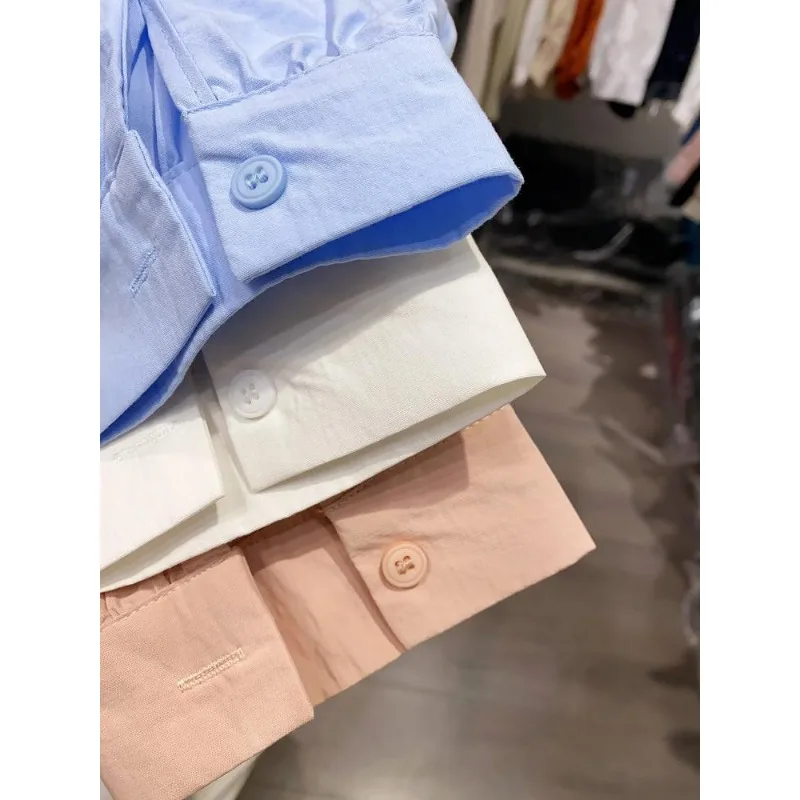 Корейская версия литературной ретро-французской плиссированной рубашки с длинными рукавами для женщин, весна 2025, новый шикарный топ