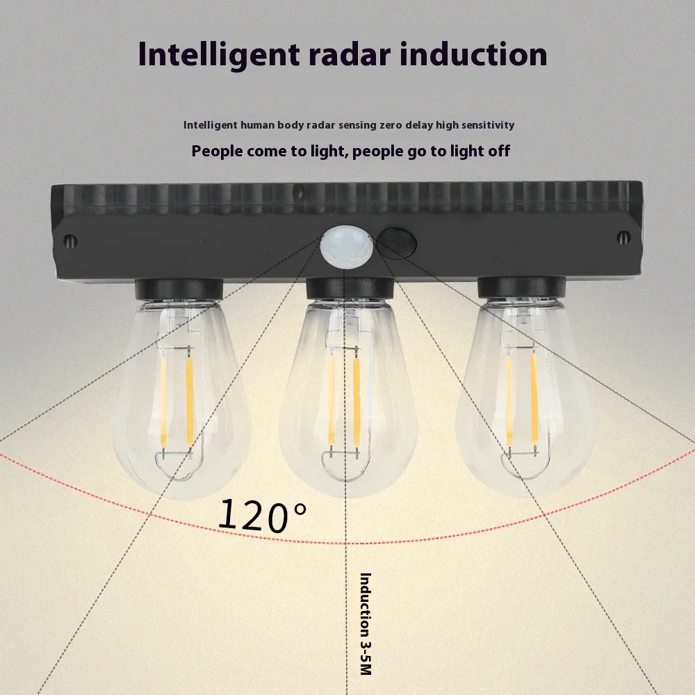 الجدار مصباح أضواء الشمسية في الهواء الطلق الجدار الخفيفة COB لمبة التحكم محس حركة التعريفي مقاوم للماء ساحة الممر حديقة الديكور #4