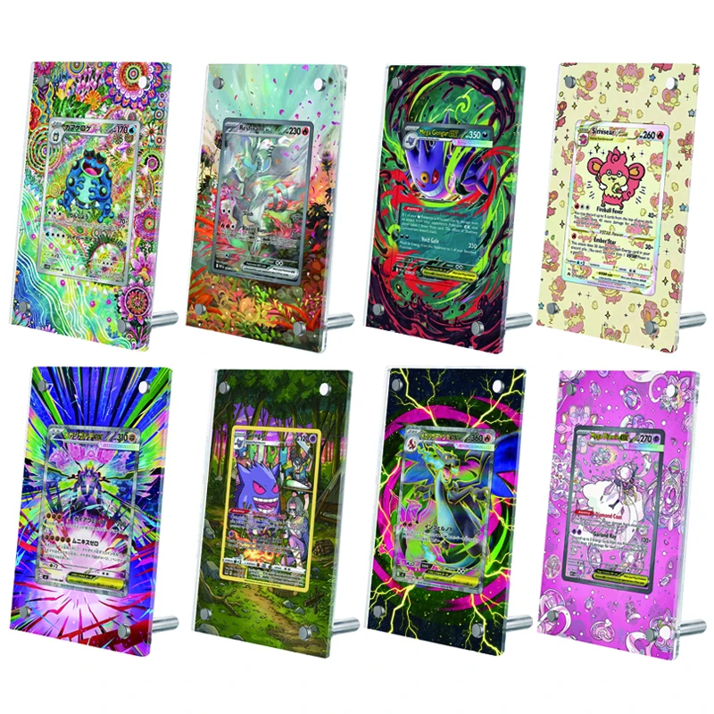 cartao-de-desenho-estendido-de-pokemon-brick-ptcg-reshiram-rayquaza-gengar-eevee-mew-entei-diancie-cartao-colecionavel-com-porta-retrato