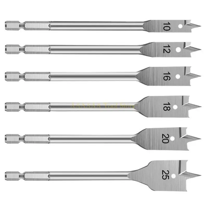 A2BE 6 قطعة لقم الثقب 152 مللي متر طويل الخبراء الذاتي قطع سرعة شقة طحن مثقاب مجموعة لأدوات الحفر النجارة الكهربائية