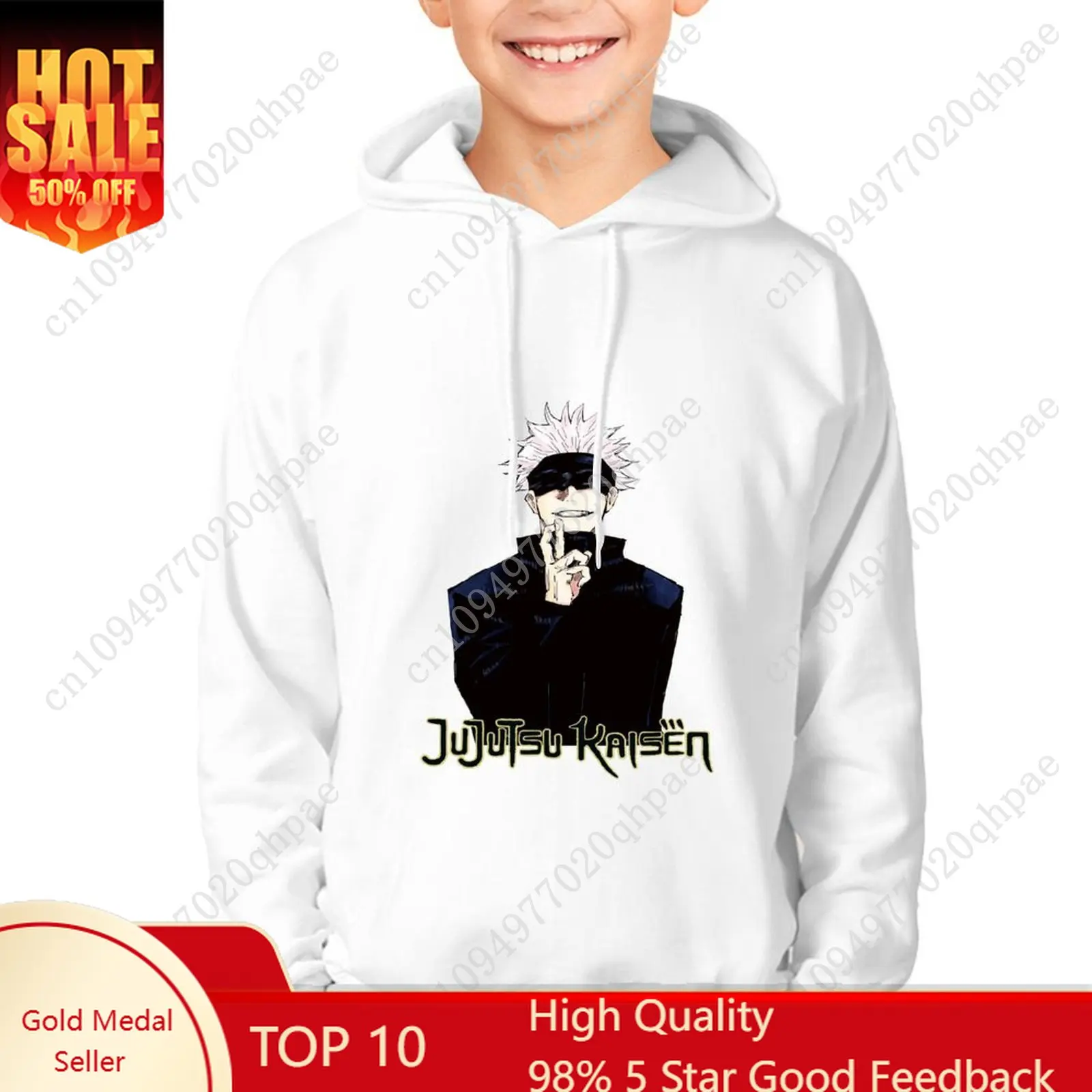 

Jujutsu Kaisen Satoru Gojo Hoodie Boys Girls Childs Cotton thermal sweatshirt Tlightweight Custom Made Spring Autumn Tops