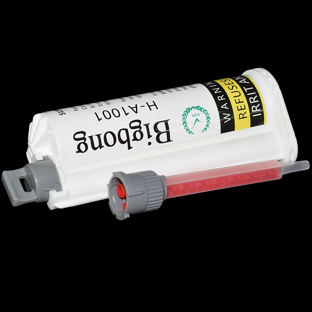 

White AB Glues 10:1 Structural Caulk Adhesives with 10:1 Static Mixing Nozzles for 50ml AB Glue Guns Dispenser 10:1 Caulking Gun