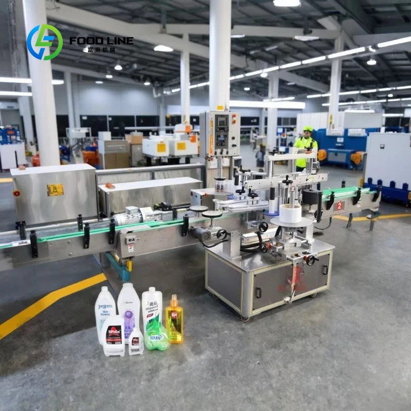 Professional Customized Automatic Double-Side Sticker Labeling Machine for 500ml/1L/2L/5L PET Multi-Shape Bottles
