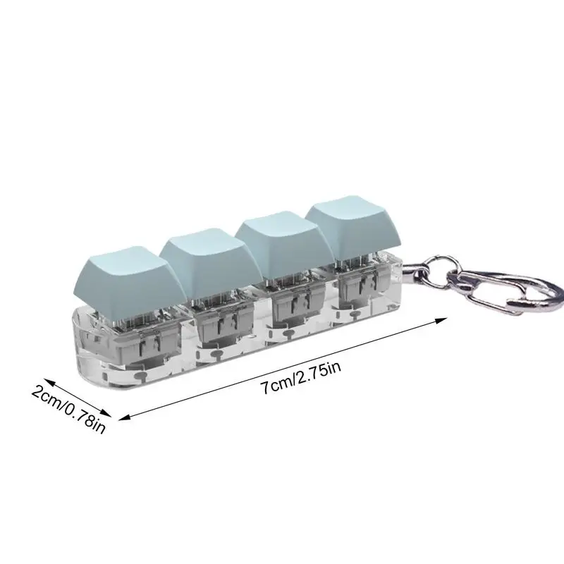 Schlüsselsc halter Schlüssel bund Zappeln Relief Spielzeug 4-Tasten mechanische Tastatur Zappeln Taste mit Sound Licht LED Licht Stress Spielzeug Tastatur