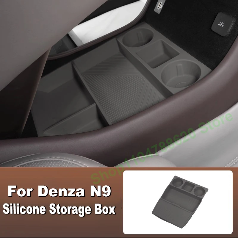 

Car Central Control Panel Lower Layer Silicone Storage Box For DENZA N9 Interior Stowing Tidying Accessories