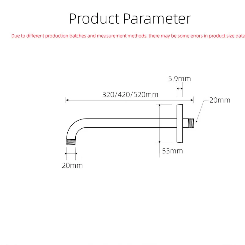 Imagem -05 - Braço de Chuveiro com Flange Wall Mounted Níquel Escovado Extensão Braço Tubo para Chuveiro Fixo Acessório Aço Inoxidável 32 42 52cm