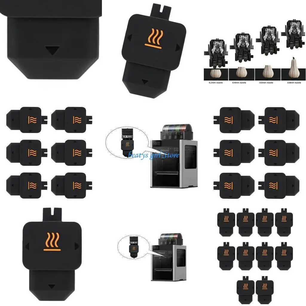 

C7AB High Temperature Resistant Silicone Sleeve Sock For H2D Printer Extruder Hotend 300°CThermal Insulation Protective Cover