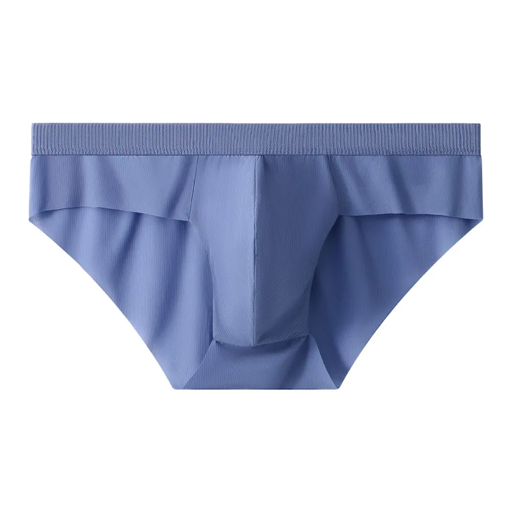 Low Rise Ice Silk Men's Briefs Seamless Invisible Underwear UltraThin Breathable U Convex Pouch Soft Elastic Male Underpants