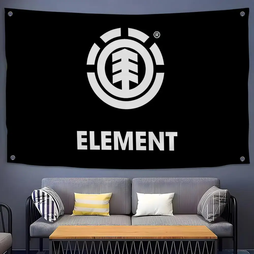 Element Skateboard Logo Flags Flags for Room, Bedroom, Home, Outdoor, Wall Hanging, Concert Print, Background Decor