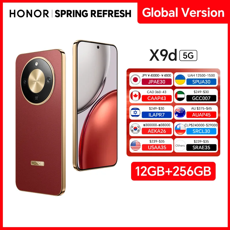 New HONOR X9d Global Version 12GB+256 Smartphone 6.79'' 120Hz Screen 108MP AI Camera 8300 mAh 66W Super Charging NFC