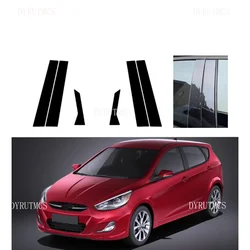 Fit For Hyundai Accent 5-door Hatchback 2011-20018 Glossy Black Carbon Pillar Post Door Window Column BC Trim Sticker Cover