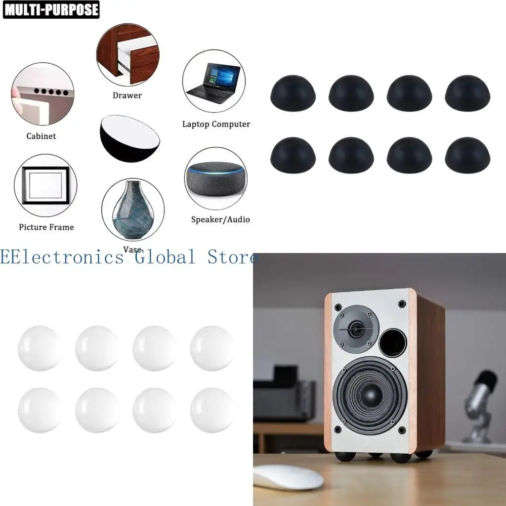 462B 8Pcs Silicone Shock Absorbers Pad for Speakers with AntiSlip Properties to Minimize Vibration and Movement