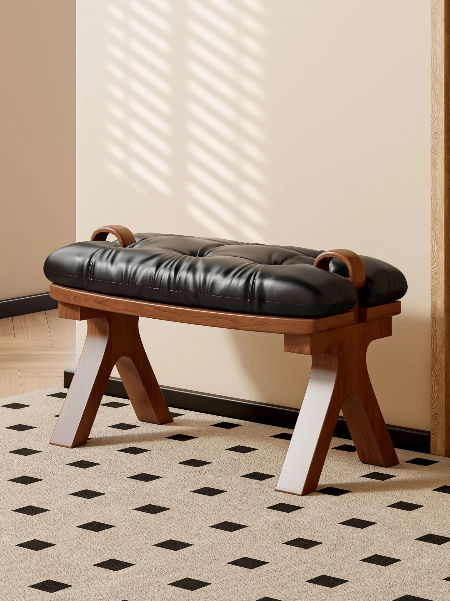 

Medieval saddle stool, shoe changing, door household, entrance door, small stool, sofa stool, bedroom, bedside