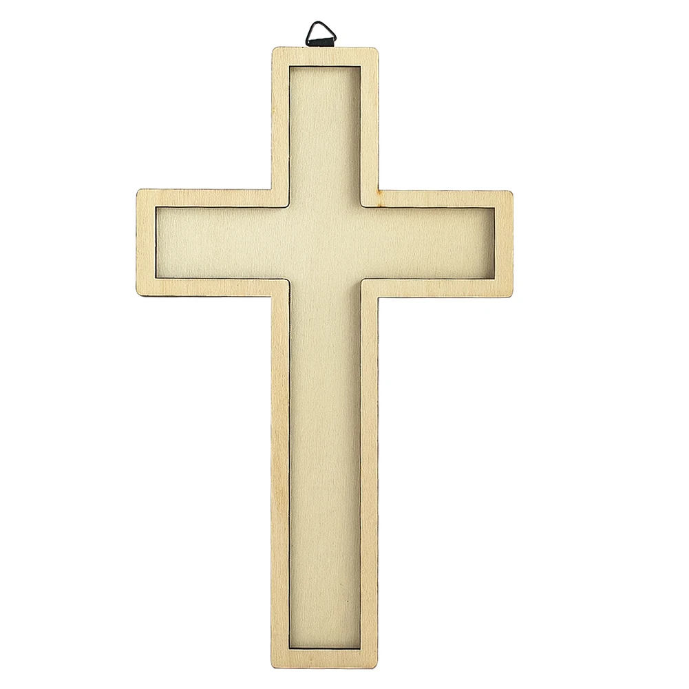 Log Cross Wall-mounted Large Christ Decorations Hanging Simple Wooden Crafts Altar Church Wall Decoration Holiday Atmosphere