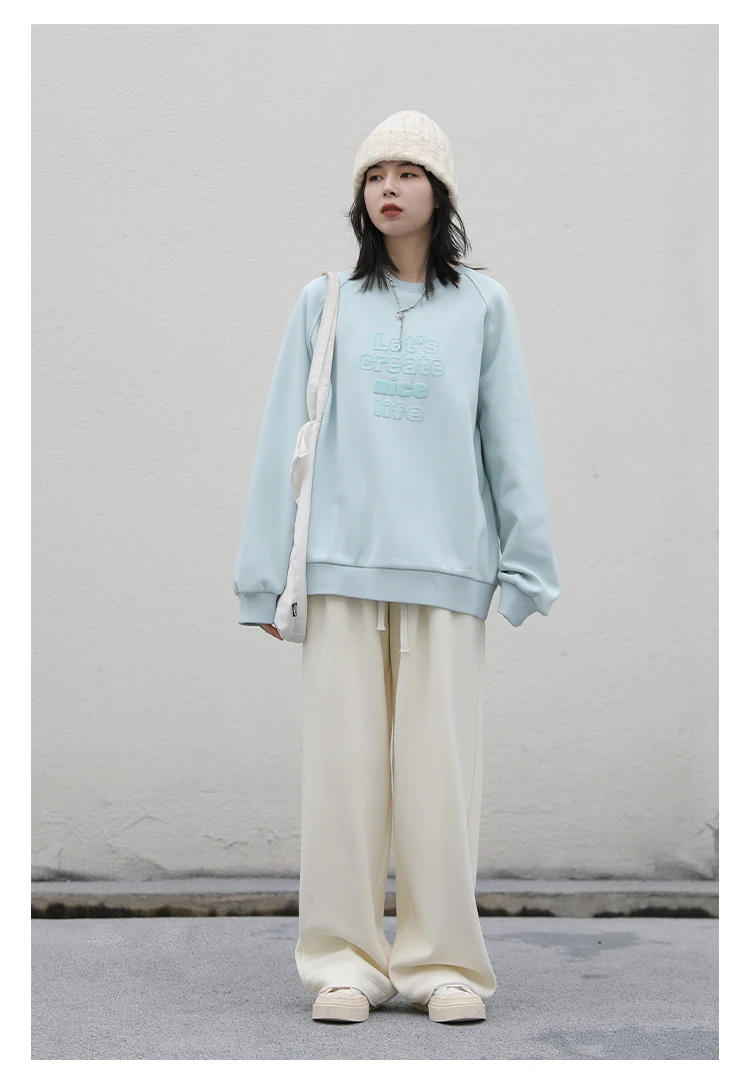 CHIC VEN Women's Pant Streetwear Solid Loose New Drawstring Sports Casual Trousers High Waisted Pants Autumn Winter 2025