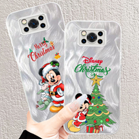 Christmas Mickey Mouse Cute For Xiaomi Poco C65 M6 M3 X6 X5 X3 Redmi 13C 12 12C 10C 10 9T 9A 9 Pro 5G Feather Yarn Cover