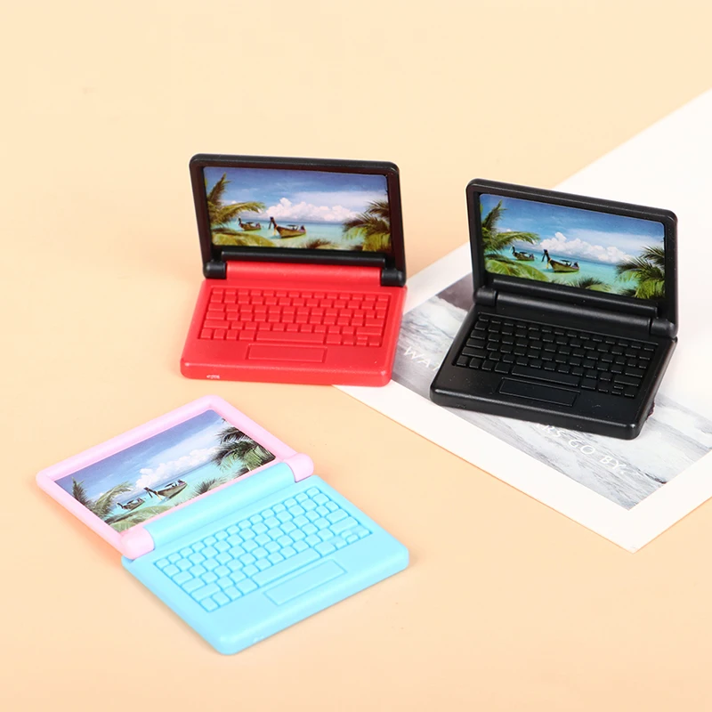 Mobili per computer moderni in miniatura per casa delle bambole creativa da 2 pezzi per giocattoli per bambini