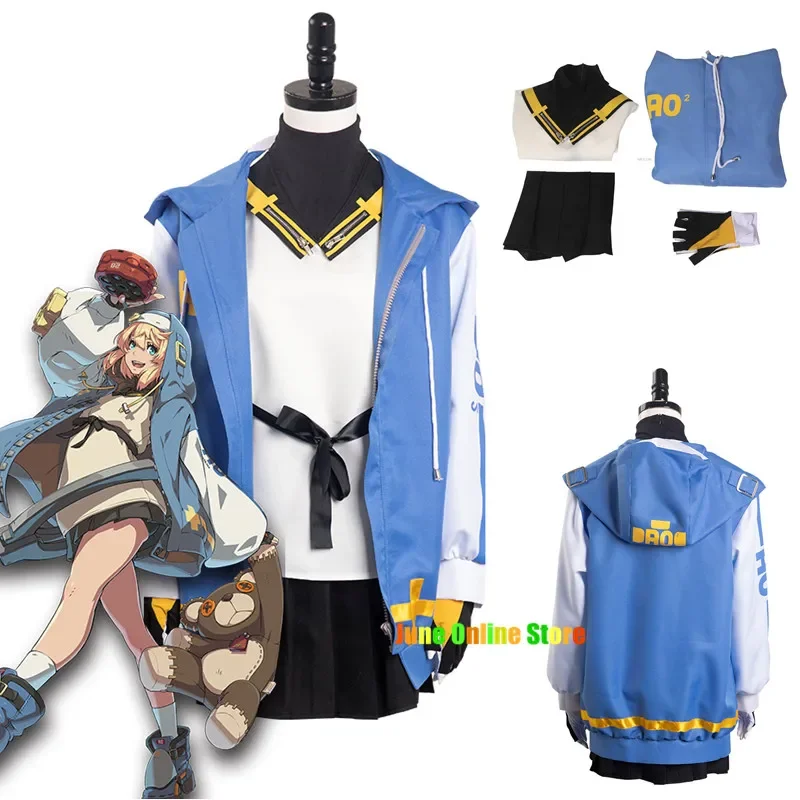 

New 2025 Bridget Cosplay Women Costume Video Game Guilty Gear Hoodie Skirt Fantasia Halloween Carnival Party Disguise Rol RQR90