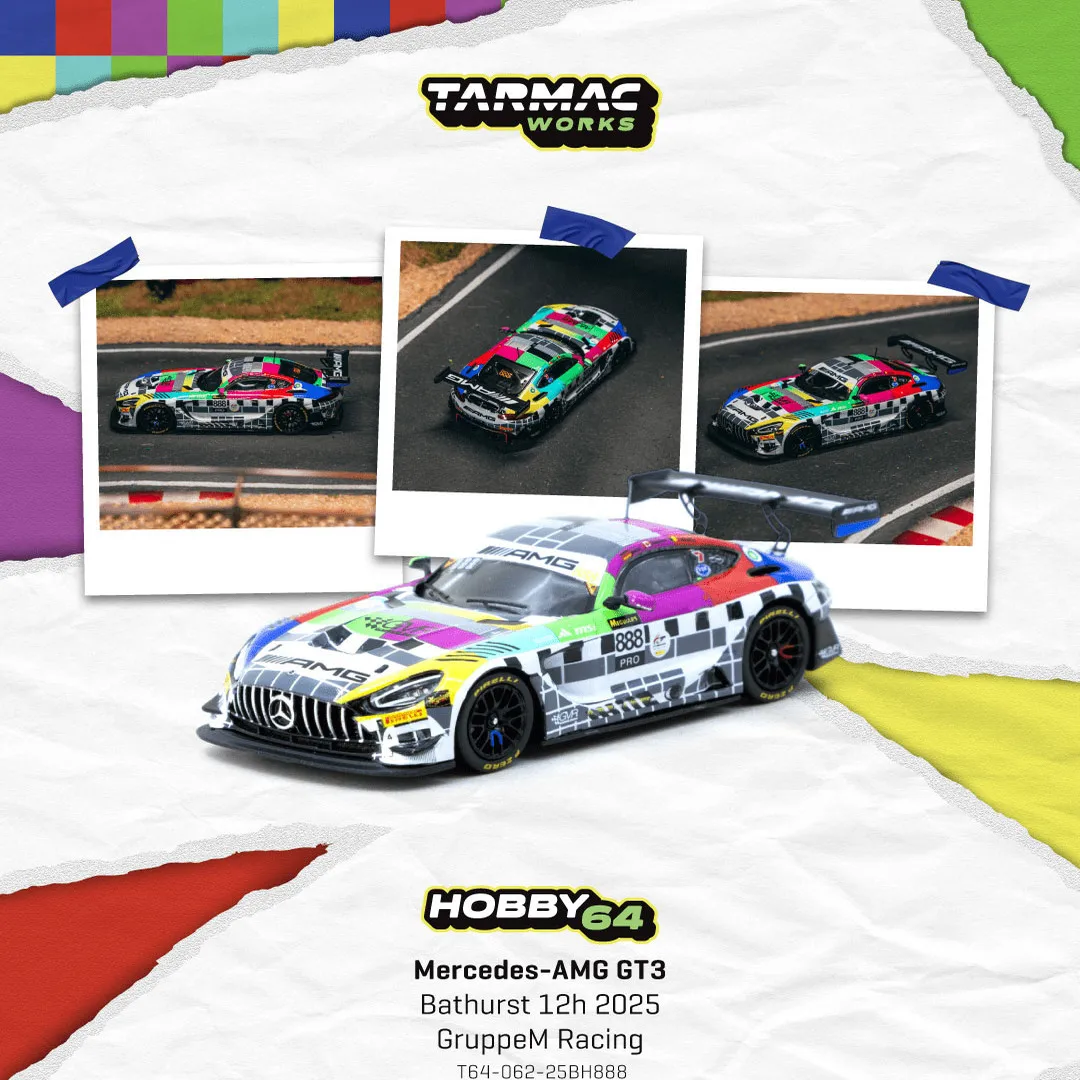 

TW 1:64 Mercedes-AMG GT3 Bathurst 12h 2025 GruppeM Racing Ferrari F40 GTE 24h of Le Mans Alloy Die-cast Car Model