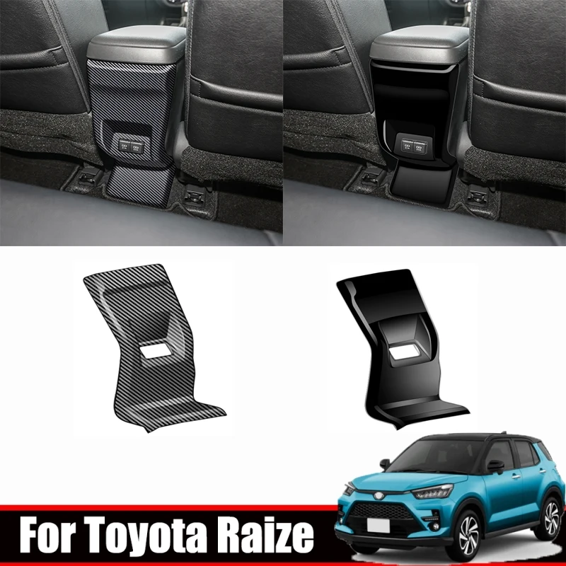 For Toyota Raize A200 2021 2022 ABS Rear Air Condition Outlet cover AC vent back an-ti kick board USB panle interior accessories