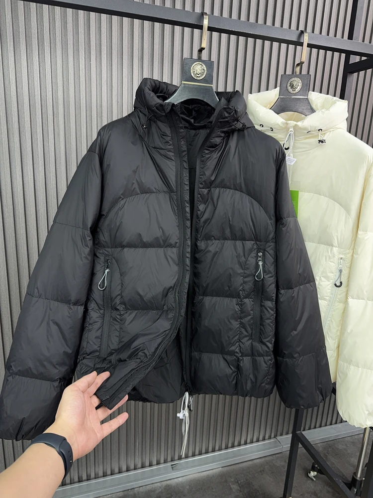 

Svip Lightweight Luxury 3D Quilted 90 White Du down Men's Winter Puffer Jaet Hooded Fluffy Warm Casual down Coat