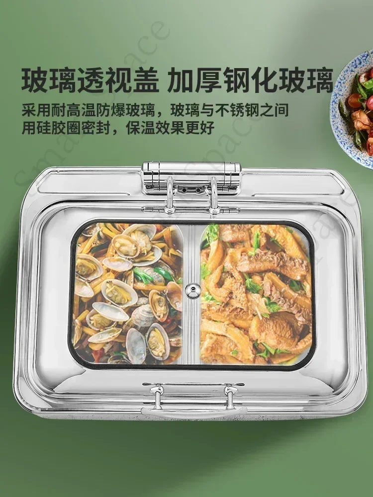 -Novo luxo elétrico-aquecimento engrossado de aço inoxidável-fogão de buffet para cantinas de hotel, usado como pote de sopa de café da manhã.-