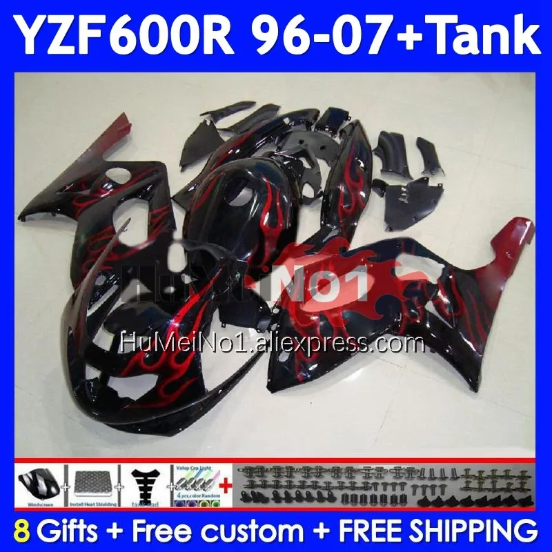 Thundercat red flames Kit For YAMAHA YZF-600R YZF 600R 351No.86 YZF600R 1996 1997 1998 1999 2000 2001 02 03 04 05 06 07 Fairing