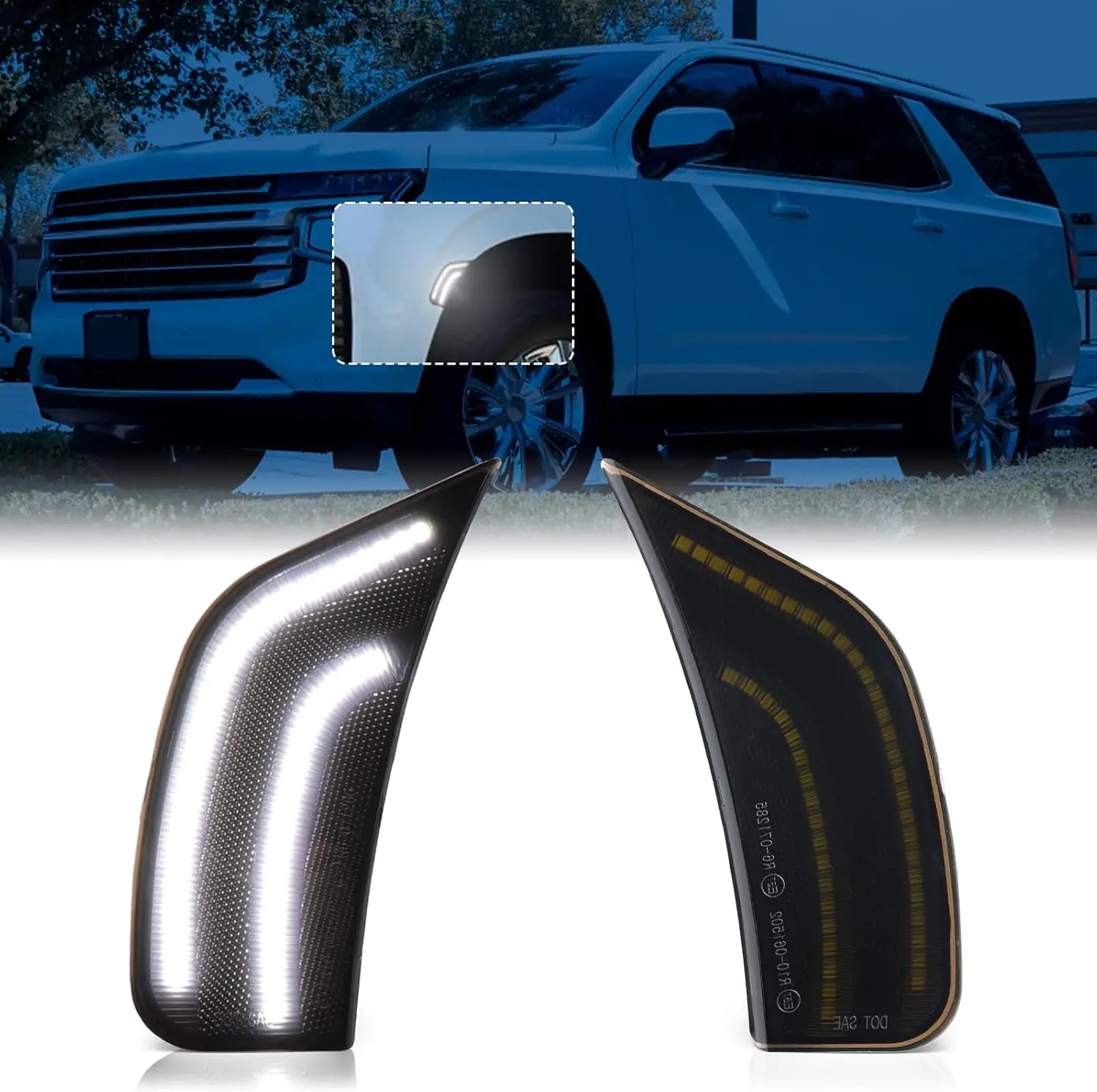 Car Fender Bumper Lamp LED Side Marker Light For Chevrolet Suburban Tahoe For GMC Yukon For Cadillac Escalade ESV 2021 2022 2023
