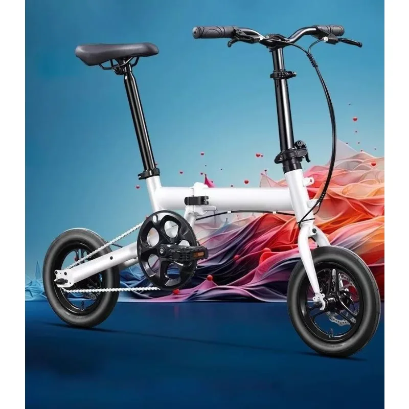Small folding bicycle, light and portable single-speed college student male and female adolescent bicycle, 12-inch small car