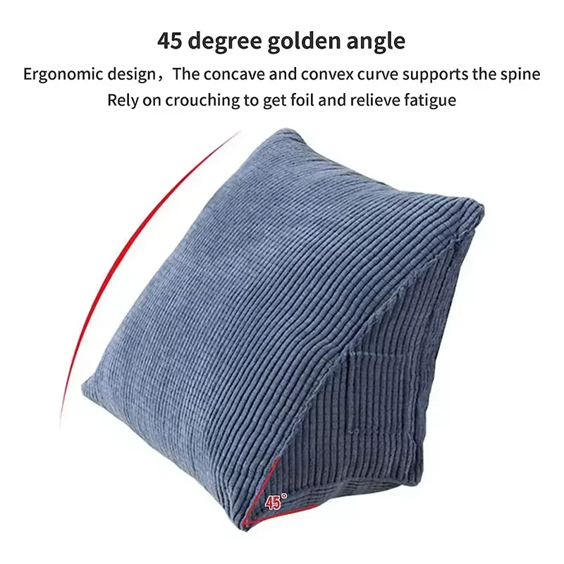 Triangular backrest Reading Pillow Backrest non-slip Small Back Bedside Lumbar Stuffed Pillow Sofa Anti-extrusion Not Deformed