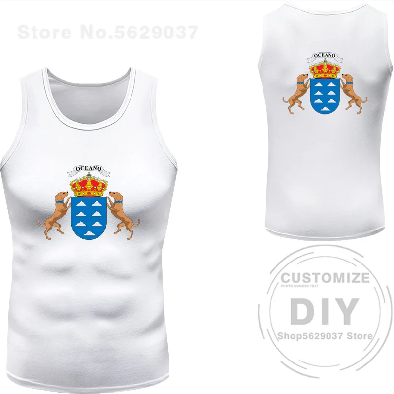 Islas Canarias Vest Free Custom Made Name Number  De Tenerife Tank Top Print Flag Word Las Palmas Gran Spanish T-shirt