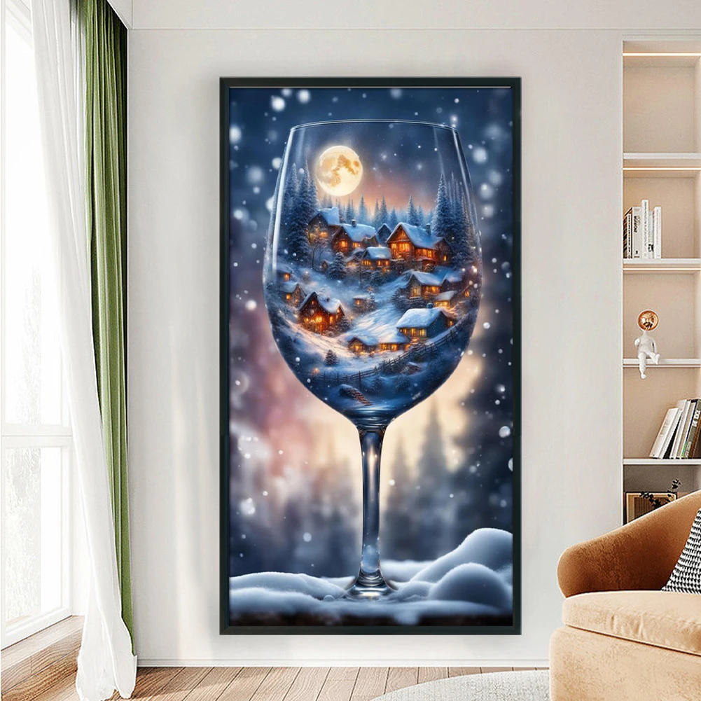 

Full Embroidery cotton Thread 14CT Printed Snow Scene Cross Stitch Kit