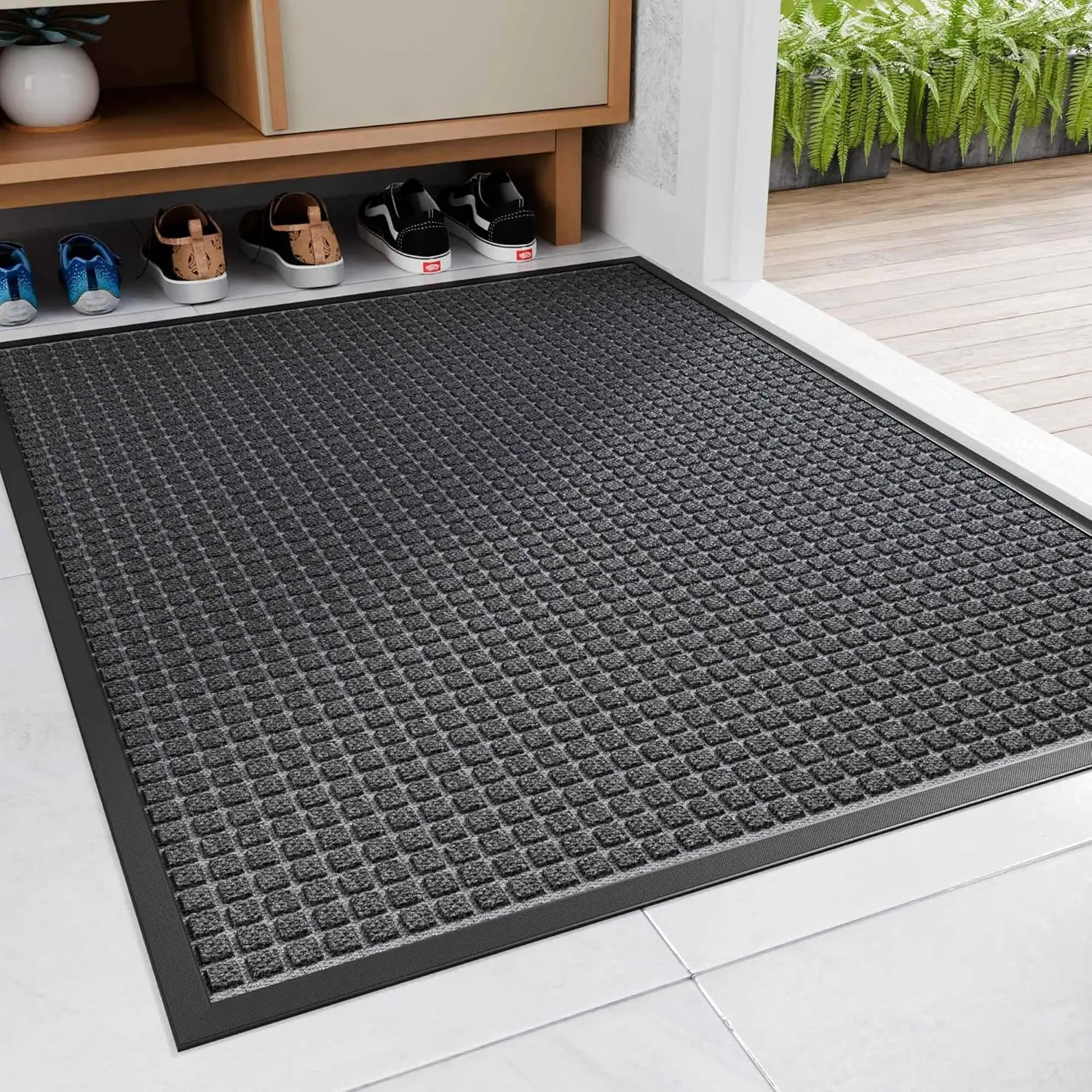 

48x72 All-Season Heavy-Duty Rubber Backing Door Mat for High Traffic Entryways, Low Profile Indoor/Outdoor Use