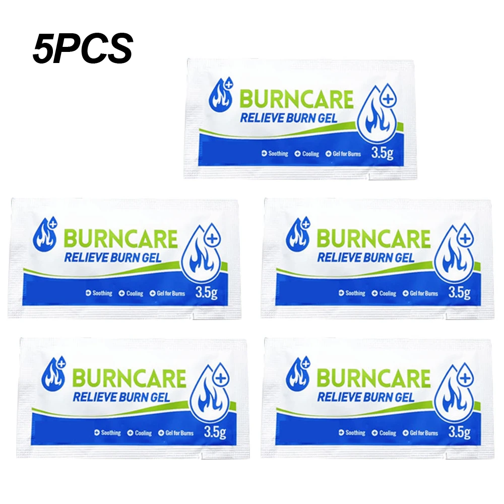 5Bags 3.5g Burn Gel Dressing Emergency Cooling Soothing Hydrogel Wound Water Gel Burn Debridement Dressing Burn Scalds First Aid