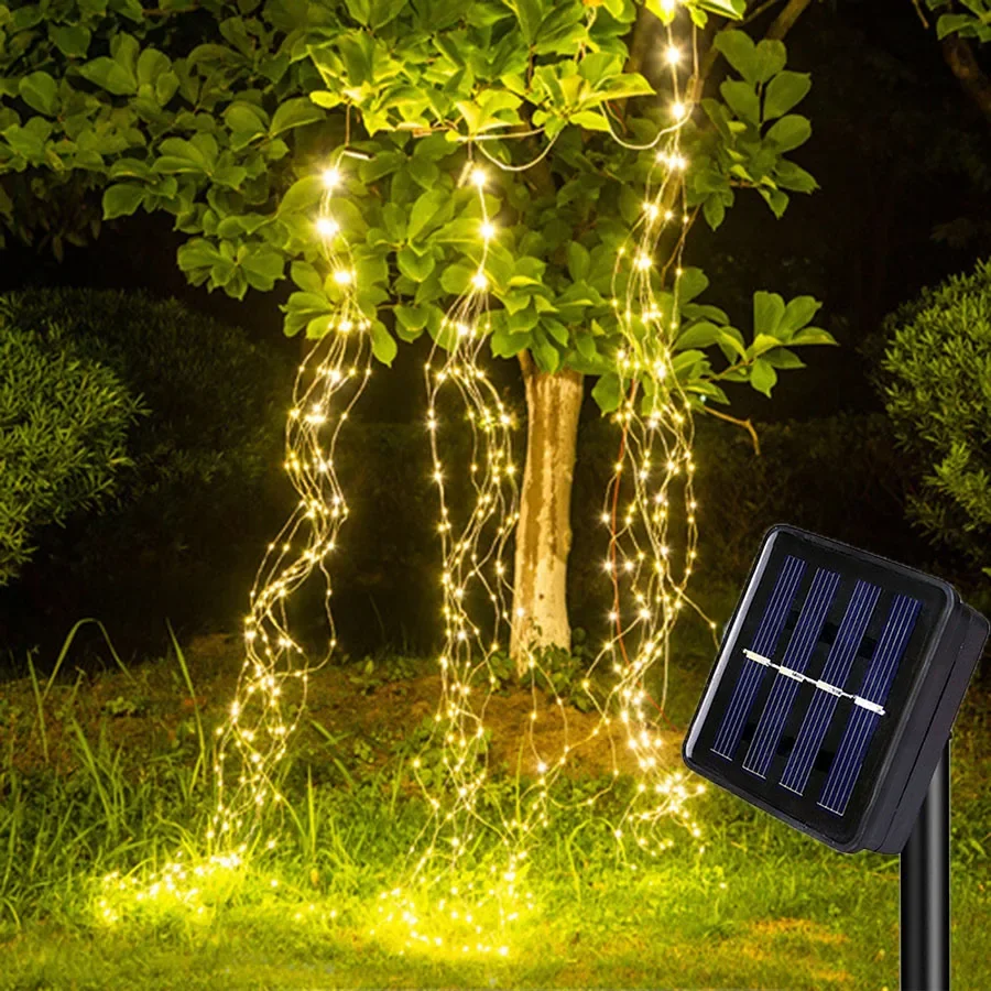 

30 Strands 600 LEDs Solar Powered Twinkle Firefly Bunch Lights Waterproof Watering can String Lights Solar Vine Branches Light