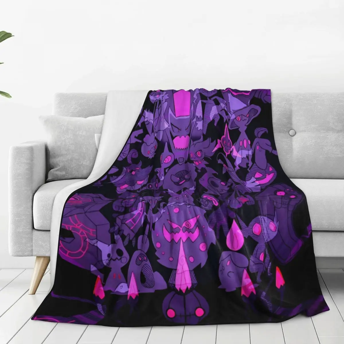 Japanese Gengar Pokmon Anime Cool Blankets Quality Soft Throw Blanket Autumn Decorative Outdoor Pattern Bedspread