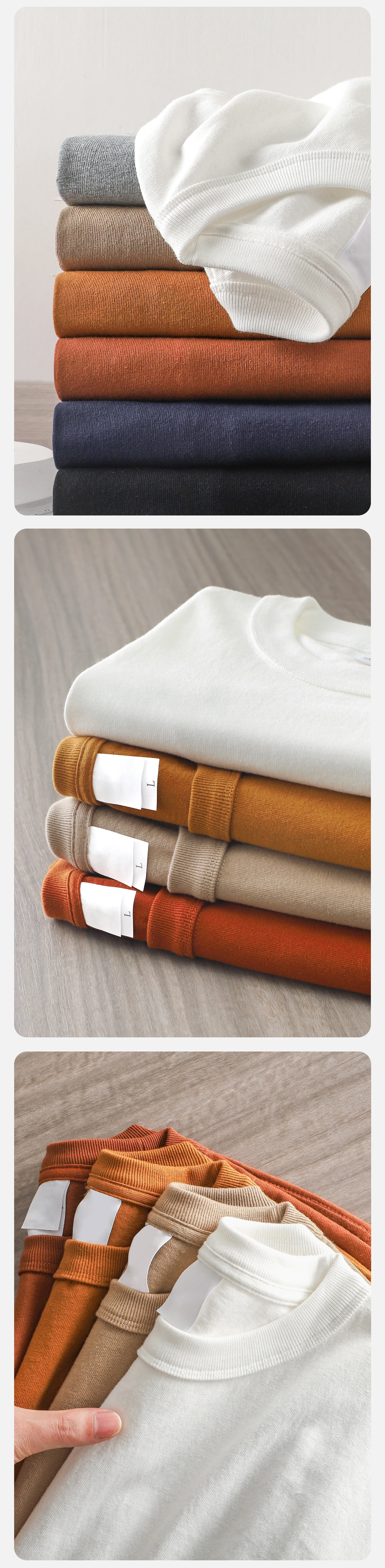 DUKEEN 320GSM Schwergewichtiges Herren-T-Shirt Basic Rundhals Kurzarm Oversized Lässige Oberteile 11oz – Detail 4