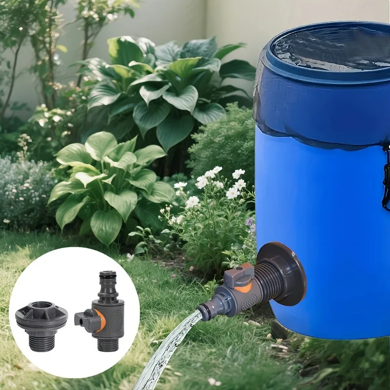 

Water Barrel Adapter W/ Valve – 1/2" DN15, Quick-Install for IBC, Rain Tank & Garden Hoses