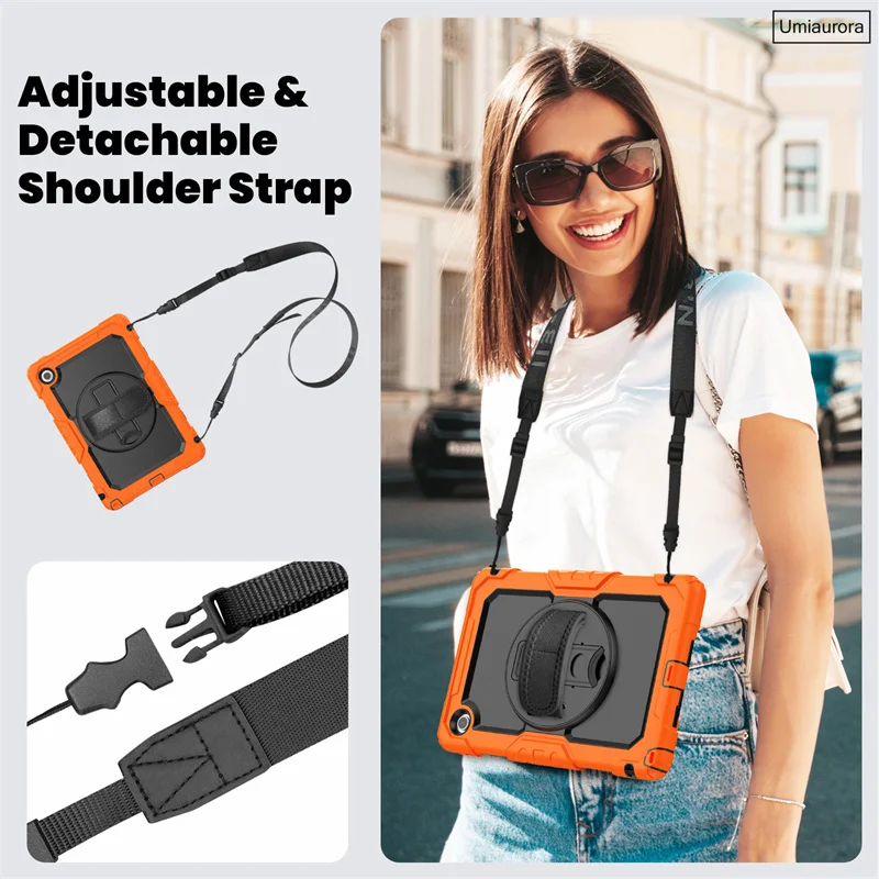 

For Lenovo Tab 10.1 inch 2025 TB311FU TB311XU Heavy Duty Rugged Tablet Cover Hand Strap Stand Shockproof Case Protector Funda