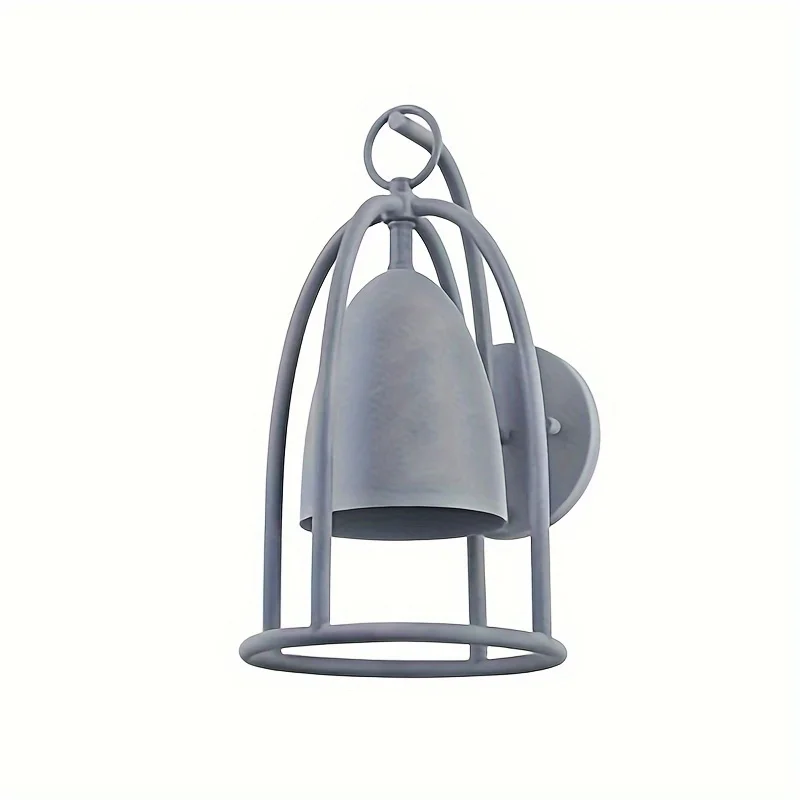 Grey Outdoor Wall Light Garden Gate Lamp for Exterior House Garage and Patio Design Bell Shape