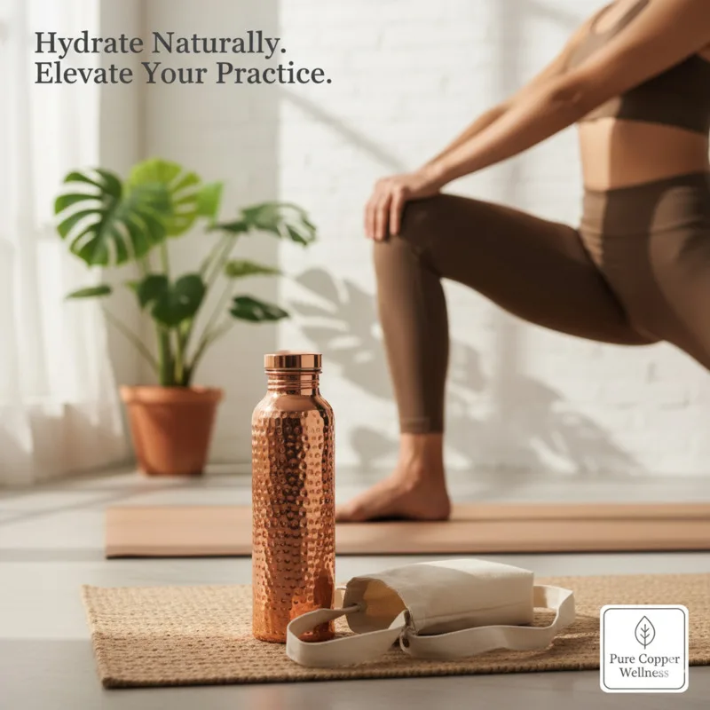 800ml Hammered Electroplated Copper Water Bottle Food Safe Leak Proof Portable Stainless Steel For Gym Home Office Travel Gift