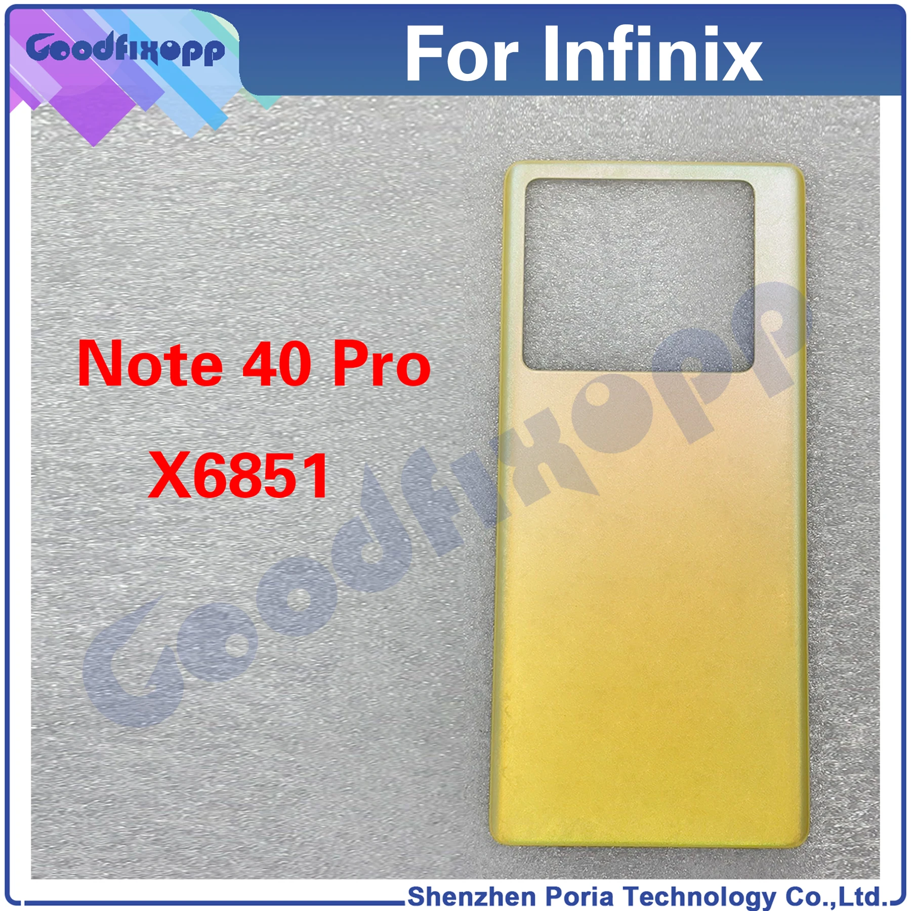 For Infinix Note 40 Pro X6851 Back Battery Cover Door Housing Rear Case For Note40Pro Repair Parts Replacement