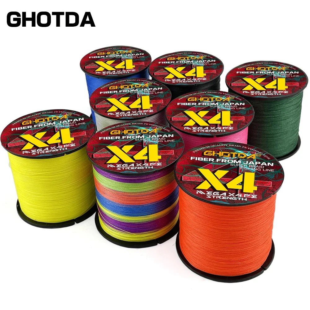 GHOTDA Braided Fishing Line 4 Strands 300M Spinning PE Multifilamento Japa Carp Fly Sea Saltwater Weave Extreme Strong X4 Pesca