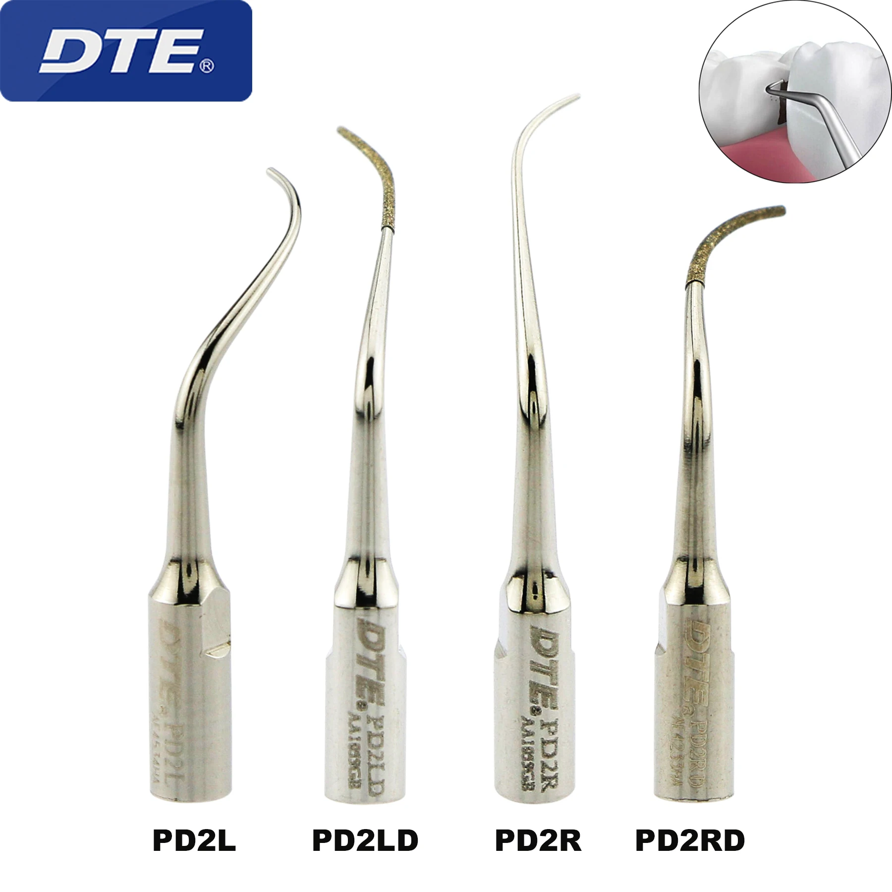 Woodpecker DTE Dental Ultrasonic Piezo Scaler Tips Periodontics Fit DTE NSK SATELEC Ultrasonic Scaler Handpiece PD2L PD2R