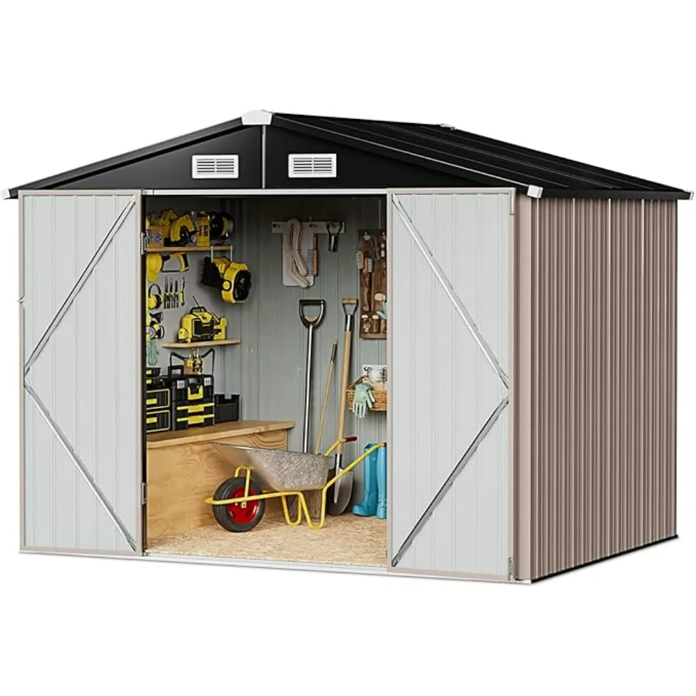 

Outdoor Storage Shed, 6.4x4 FT, Outdoor Storage Shed with Lockable Doors Outdoor Waterproof Shed for Bike Storage
