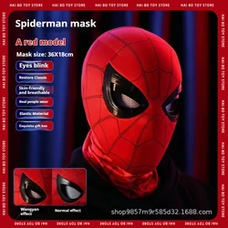 1:1 Spiderman Mascara Headgear Cosplay Moving Eyes Electronic Mask Spider Man Remote Control Elastic Toys For Adults Kids Gifts
