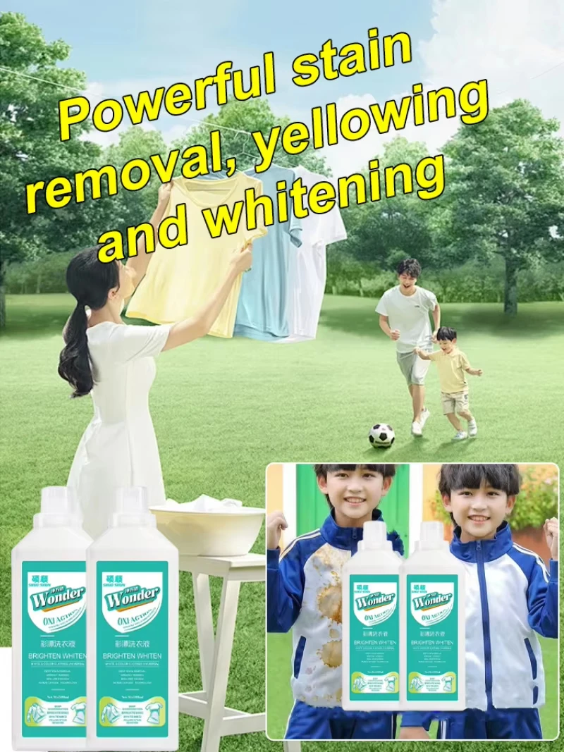 Detergente para Ropa Blanqueador con Oxígeno, Elimina el Amarilleamiento, Sal Explosiva, Gran Capacidad, Blanqueador de Color, Quitamanchas