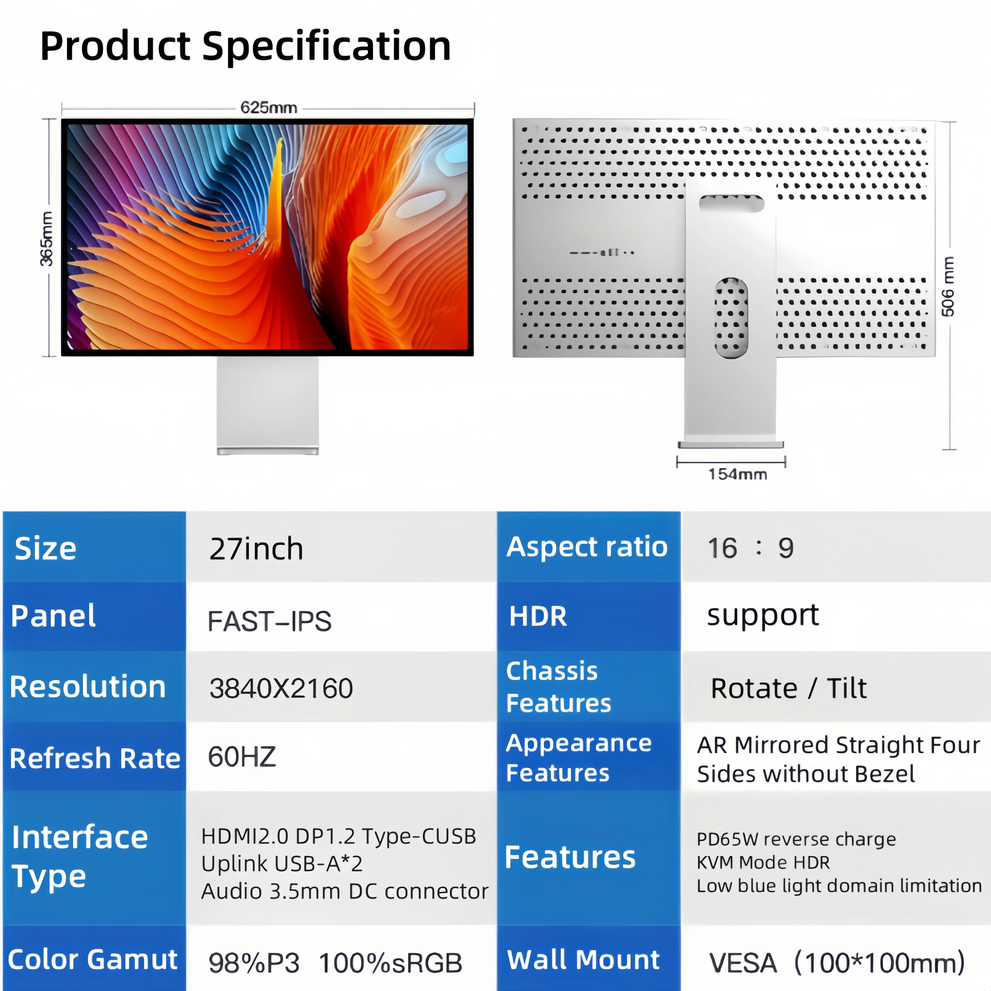 LG Monitor UHD ultrafino de 27 polegadas (3840 x 2160) IPS 16:9 com VESA DisplayHDR 400, USB tipo C e 3 lados viruais sem moldura 60 Hz