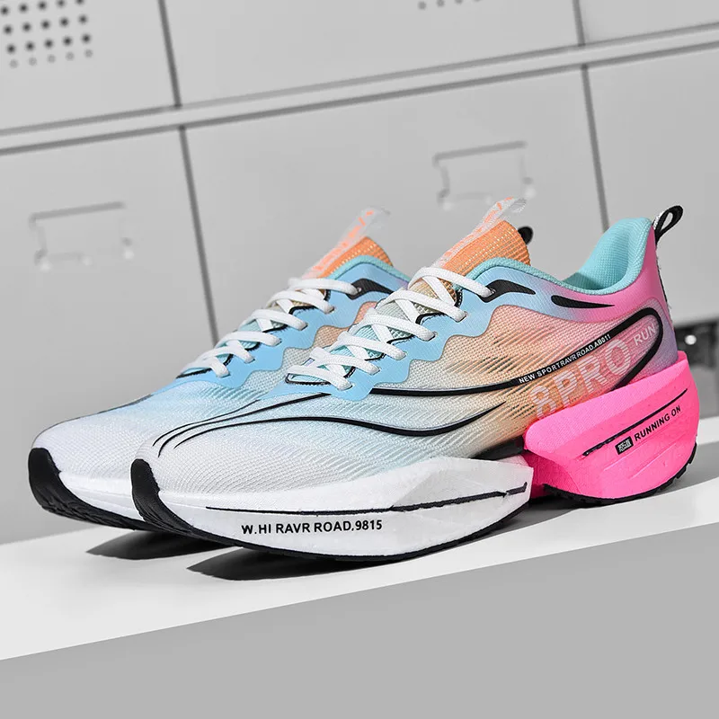 

Marathon Carbon Plate Air Cushion Men Sports Running Shoes Breathable Lightweight Women's Comfy Casual Athletic Nonskid Sneakers